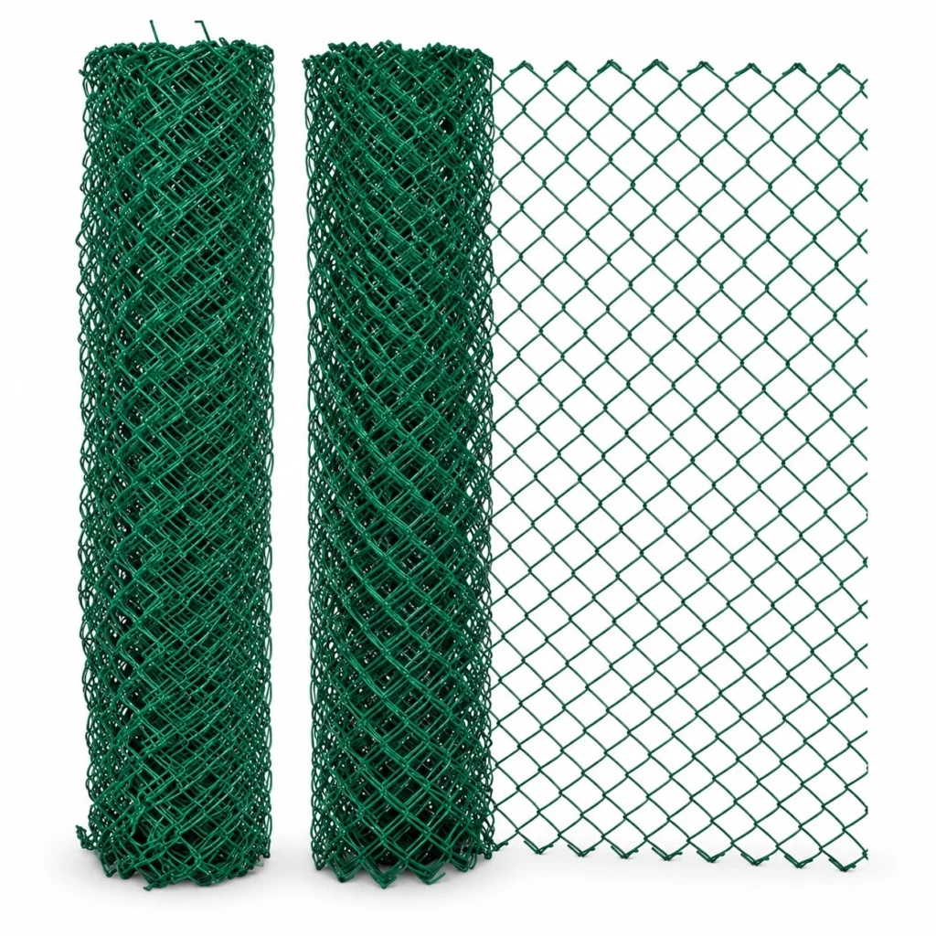 Malla eslabonada forrada en PVC cal 10.5 con hueco de 2 ¼”